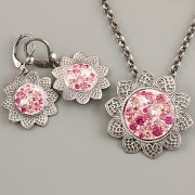 Náhrdelník a náušnice - růžová 
