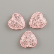 ANDĚLSKÉ ŠATY - korálek srdíčko 15x16mm - práskané RŮŽOVÉ