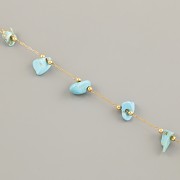 Řetízek se zlomky TYRKYS metráž - ocel pozlacená