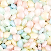 Korálek mačkaný Srdíčko 8mm - Soft Pastel - mix 30ks