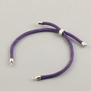Náramek TMAVĚ FIALOVÝ UTAHOVACÍ se stříbrem K DOZDOBENÍ