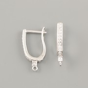 Náušnicový závěs S KAMÍNKY - Ag925 rhodium