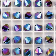 Swarovski Elements korálky XILLION 5328 – Sluníčka – Jet Shimmer 2x - 4mm
