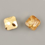 Swarovski 5035 Fantasy Square Bead Crystal Aurum 8mm