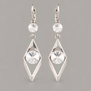 Náušnice - KOSODÉLNÍKOVÉ pro Rivoli Swarovski 6 a 8mm - rhodiováno