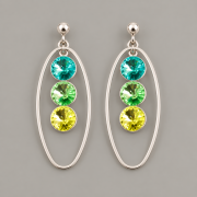 Náušnice TRIO pro Rivoli Swarovski 8mm - rhodiováno