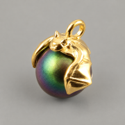 Kaplík NETOPÝR na perličku Swarovski 8mm - Ag925 pozlaceno