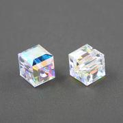 Korálky Swarovski Elements – kostička 5601 – Crystal AB – 8mm