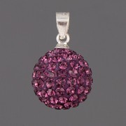 Kulička s kamínky - Ag925 - Amethyst 14mm se šlupnou