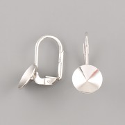 Náušnice - základna pro nalepení Rivoli Swarovski 10mm - rhodiováno