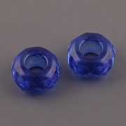 Korálky s velkou dírkou - ploškované - Capri Blue