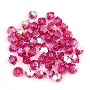 Swarovski Elements korálky XILION 5328 – Sluníčka – Fuchsia AB – 3mm