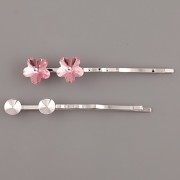 Sponka - pro nalepení Rivoli Swarovski 2x6mm - rhodiováno