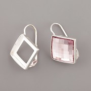 Náušnice - pro Chessboard Swarovski 12mm - kosá - Ag925