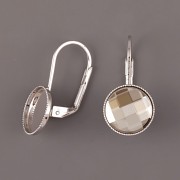 Náušnice - pro kulatý Chessboard Swarovski Elements 14mm - rhodiováno