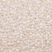 Dvoudírkový rokajl - SuperDuo® - 12,5g - NANO 1025001 - bílá