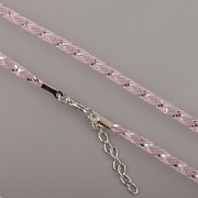 Obruč síťovaná - růžová se stříbrným proužkem