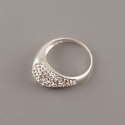 Prsten půlený s kamínky Swarovski Elements - Crystal - 59