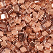 Korálky dvoudírkové TILE - 30ks - 4327101 - POKOV - rose gold