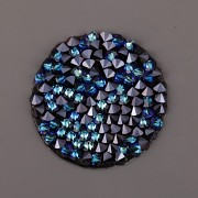 Crystal Rocks Swarovski - samolepící Bermuda Blue na černém podkladu - 15mm