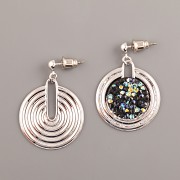 Náušnice DISKOVÉ pro Crystal Rocks 15mm - rhodiováno