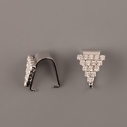 Šlupna TROJÚHELNÍKOVÁ s kamínky Swarovski Elements - rhodiováno