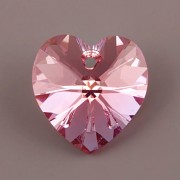 Swarovski Elements přívěsky 6228 – Srdce – Light Rose AB – 10,3x10mm