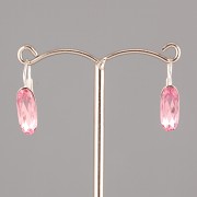 Náušnice BAGETKY Swarovski Elements - Light Rose - Ag925