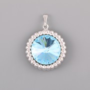 Přívěsek VĚNEČKOVÝ pro Rivoli Swarovski 18mm - rhodium