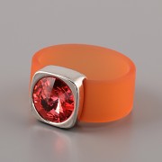 Prsten RUBBER - Padparadscha - 54mm