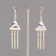 Náušnice STŘAPATÁ DELTA Swarovski Elements 15mm - pozlaceno