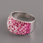 Prsten MAT s kamínky Swarovski Elements - gradovaný Fuchsia - 64