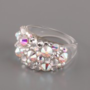 Prsten BUBBLE s kamínky Swarovski Elements - Crystal AB - 59