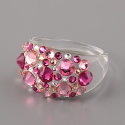 Prsten BUBBLE s kamínky Swarovski Elements - Fuchsia 59