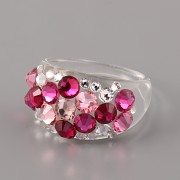 Prsten BUBBLE s kamínky Swarovski Elements - Fuchsia pruh 57