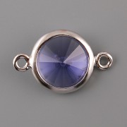 OKATÁ Rivoli Swarovski Elements - Tanzanite - 2 očka rovně - 12mm