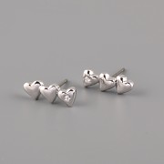 Puzetky SRDCE S KAMÍNKY Swarovski Elements - rhodium