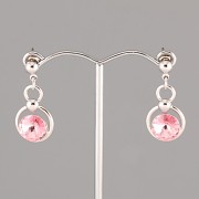Náušnice ELLIE pro Rivoli Swarovski Elements 8mm - rhodiované