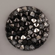 Crystal Rocks Swarovski Elements - Silver NIGHT+Jet na černém podkladu - 25mm