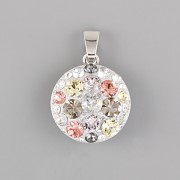 Přívěsek CRAZY MAMA s kamínky Swarovski Elements 18mm - šedorůžovožlutý