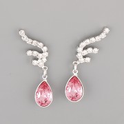 Náušnice ANDĚLSKÁ KŘÍDLA se Slzičkou 4320 SWAROVSKI 10mm - rhodiováno