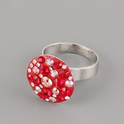 Prsten CRAZY MAMA s kamínky Swarovski Elements 18mm - červený