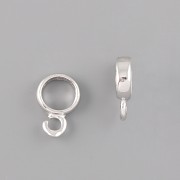 Šlupna - jednoduché kolečko HRANATÉ s očkem - Ag925 rhodium