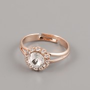 Prsten ZDOBENÝ pro nalepení Rivoli Swarovski 6mm - růžové zlato