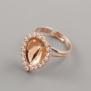 Prsten ZDOBENÁ SLZIČKA 4320 Swarovski Elements 14mm - růžové zlato