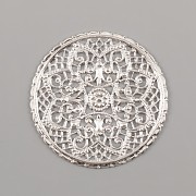 FILIGRÁN KULATÝ MANDALA 40mm - rhodium