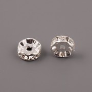 Rondelka 6mm - Crystal - rhodium