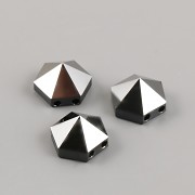 Hexagon Spike dvoudírkové korálky 5060 Swarovski - Jet Hematite - 7,5mm