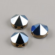 Round Spike dvoudírkové korálky 5062 Swarovski - Metallic Blue - 7,5mm