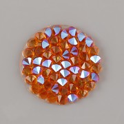 Crystal Rocks Swarovski samolepící - Tangerine SHIMMER na průhledném podkladu - 15mm